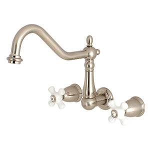 Heritage KS1028PX Two-Handle 3-Hole Wall Mount Roman Tub Faucet, Brushed Nickel