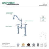 Victorian KS1071AX Two-Handle 2-Hole Deck Mount Vessel Faucet, Polished Chrome