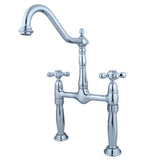 Victorian KS1071AX Two-Handle 2-Hole Deck Mount Vessel Faucet, Polished Chrome