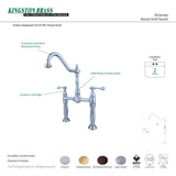 Victorian KS1071BL Two-Handle 2-Hole Deck Mount Vessel Faucet, Polished Chrome