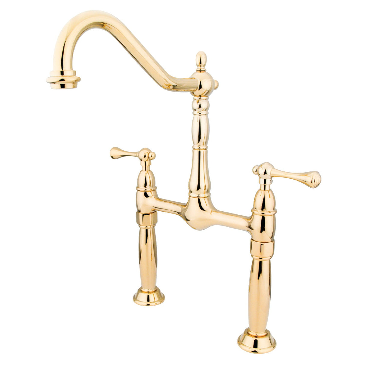 Victorian KS1072BL Two-Handle 2-Hole Deck Mount Vessel Faucet, Polished Brass