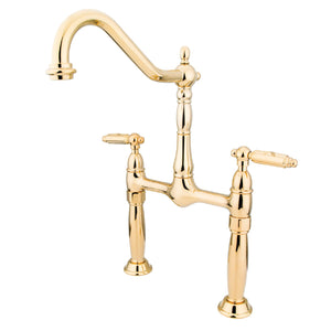 Victorian KS1072GL Two-Handle 2-Hole Deck Mount Vessel Faucet, Polished Brass