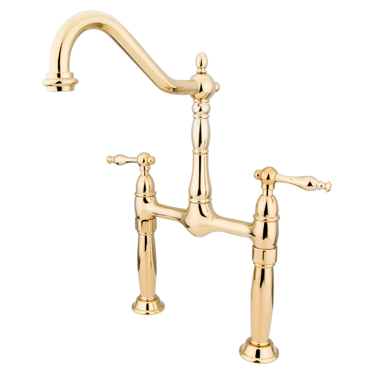 Victorian KS1072NL Two-Handle 2-Hole Deck Mount Vessel Faucet, Polished Brass