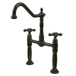 Victorian KS1075AX Two-Handle 2-Hole Deck Mount Vessel Faucet, Oil Rubbed Bronze