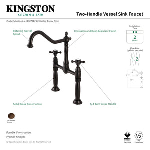 KS1075BX Two-Handle 2-Hole Deck Mount Vessel Faucet, Oil Rubbed Bronze