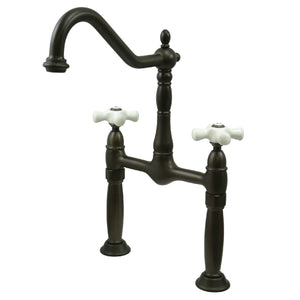 Victorian KS1075PX Two-Handle 2-Hole Deck Mount Vessel Faucet, Oil Rubbed Bronze