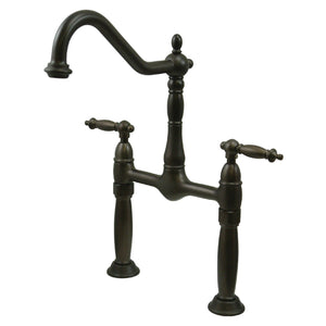 Victorian KS1075TL Two-Handle 2-Hole Deck Mount Vessel Faucet, Oil Rubbed Bronze