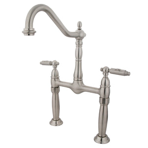 Victorian KS1078GL Two-Handle 2-Hole Deck Mount Vessel Faucet, Brushed Nickel