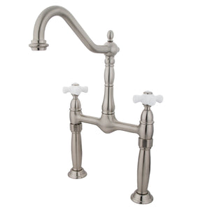 Victorian KS1078PX Two-Handle 2-Hole Deck Mount Vessel Faucet, Brushed Nickel