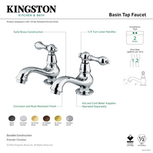 Heritage KS1101AL Two-Handle Deck Mount Basin Tap Faucet, Polished Chrome