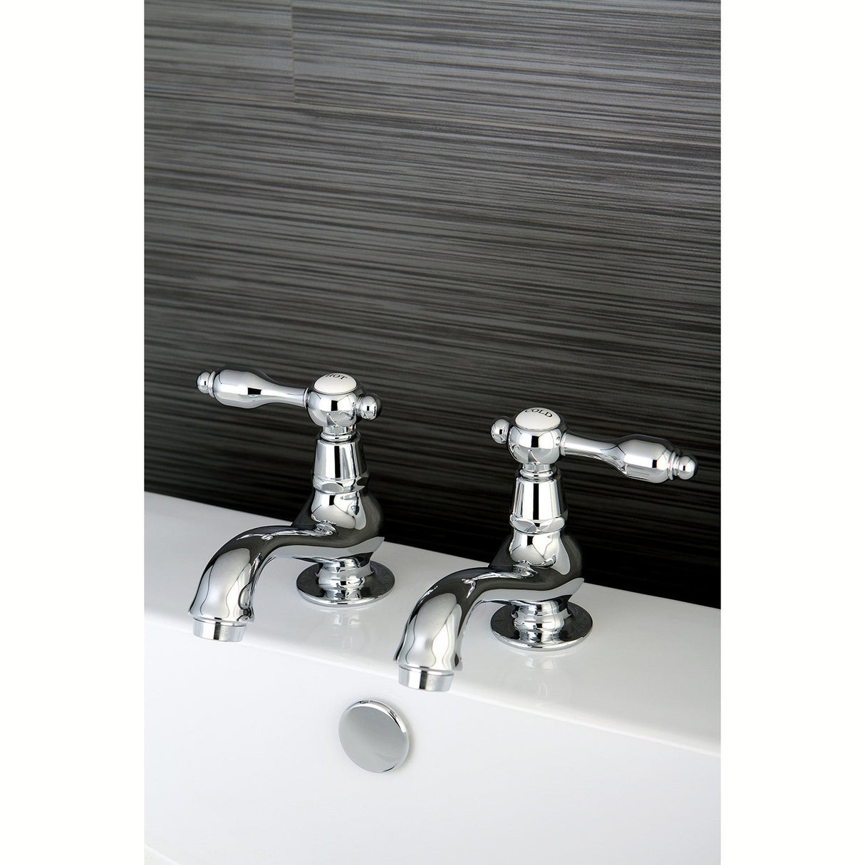 Tudor KS1101TAL Two-Handle Deck Mount Basin Tap Faucet, Polished Chrome