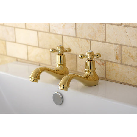 Heritage KS1102AX Two-Handle Deck Mount Basin Tap Faucet, Polished Brass