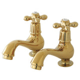 Heritage KS1102AX Two-Handle Deck Mount Basin Tap Faucet, Polished Brass