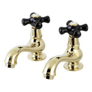 Duchess KS1102PKX Two-Handle Deck Mount Basin Tap Faucet, Polished Brass