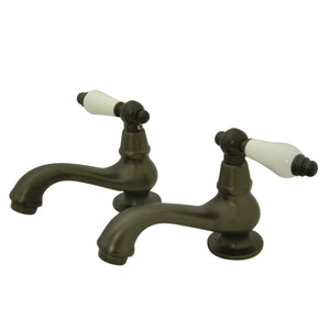 Heritage KS1105PL Two-Handle Deck Mount Basin Tap Faucet, Oil Rubbed Bronze
