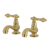Heritage KS1107AL Two-Handle Deck Mount Basin Tap Faucet, Brushed Brass