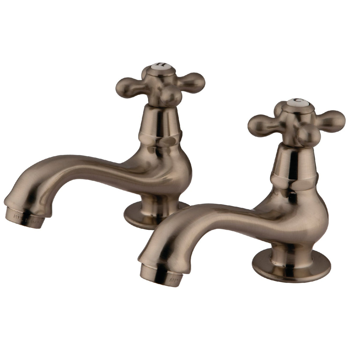Heritage KS1108AX Two-Handle Deck Mount Basin Tap Faucet, Brushed Nickel