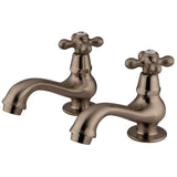 Heritage KS1108AX Two-Handle Deck Mount Basin Tap Faucet, Brushed Nickel