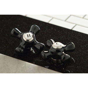 Duchess KS1108PKX Two-Handle Deck Mount Basin Tap Faucet, Brushed Nickel