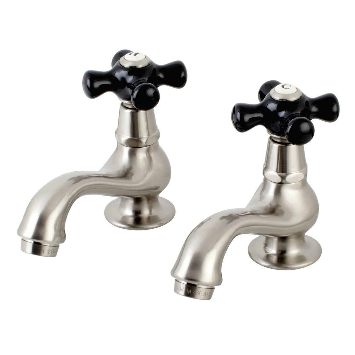 Duchess KS1108PKX Two-Handle Deck Mount Basin Tap Faucet, Brushed Nickel