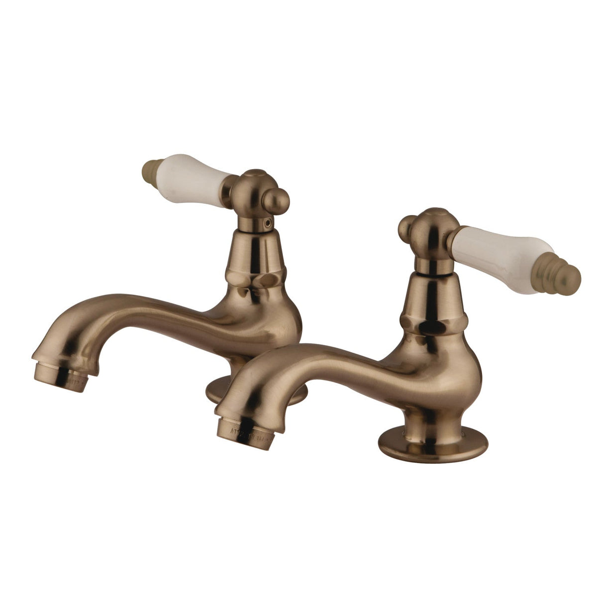 Heritage KS1108PL Two-Handle Deck Mount Basin Tap Faucet, Brushed Nickel