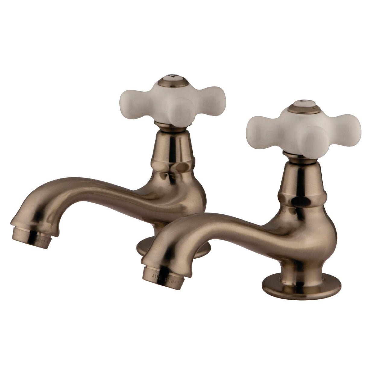 Heritage KS1108PX Two-Handle Deck Mount Basin Tap Faucet, Brushed Nickel