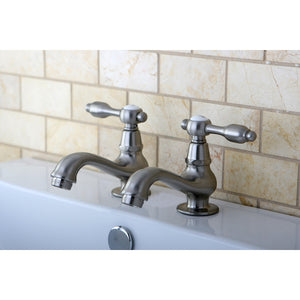 Tudor KS1108TAL Two-Handle Deck Mount Basin Tap Faucet, Brushed Nickel