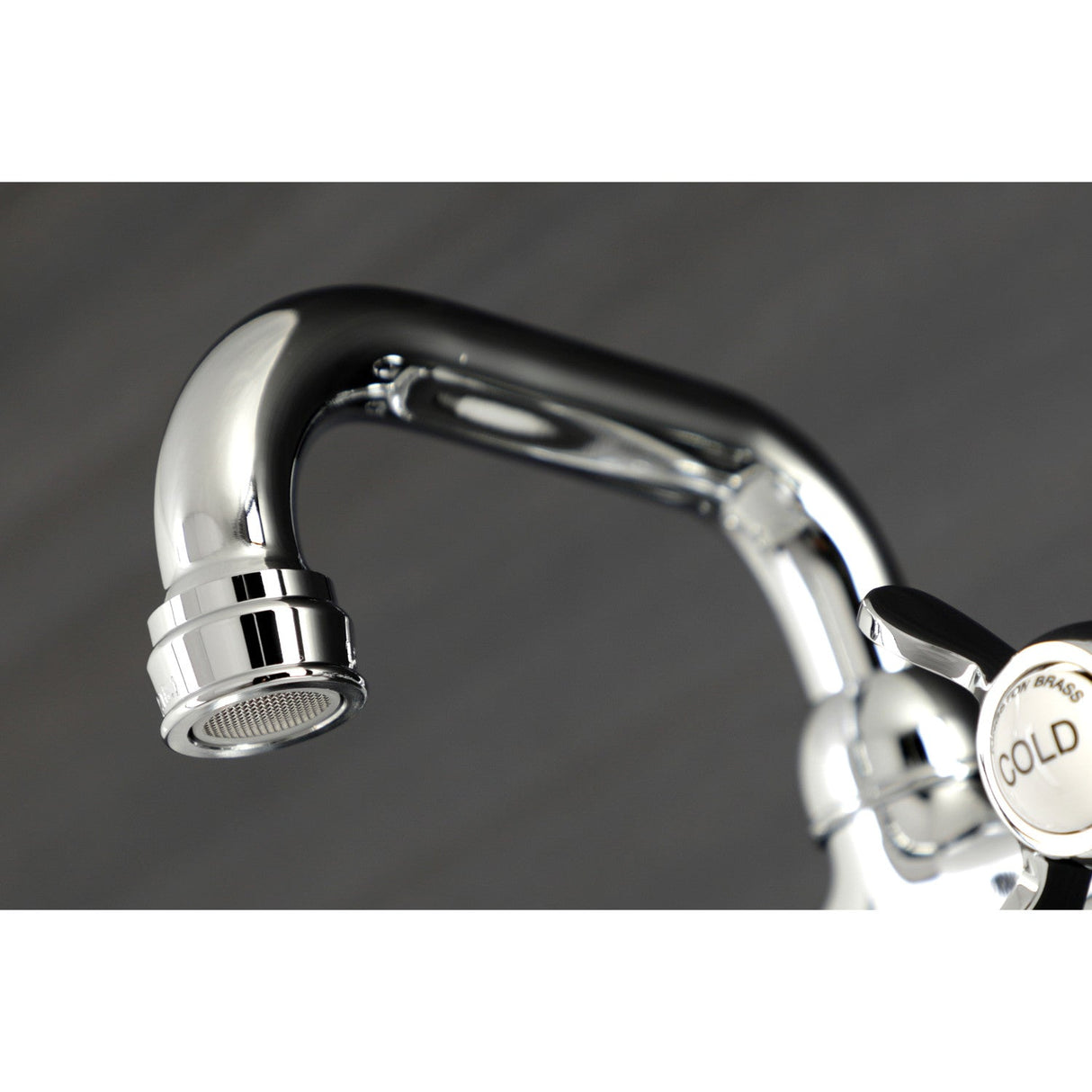 Kingston KS112C Two-Handle 2-Hole Wall Mount Bar Faucet, Polished Chrome