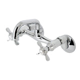 Kingston KS112C Two-Handle 2-Hole Wall Mount Bar Faucet, Polished Chrome