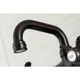 Kingston KS112ORB Two-Handle 2-Hole Wall Mount Bar Faucet, Oil Rubbed Bronze