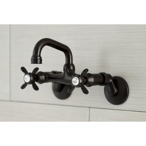 Kingston KS112ORB Two-Handle 2-Hole Wall Mount Bar Faucet, Oil Rubbed Bronze