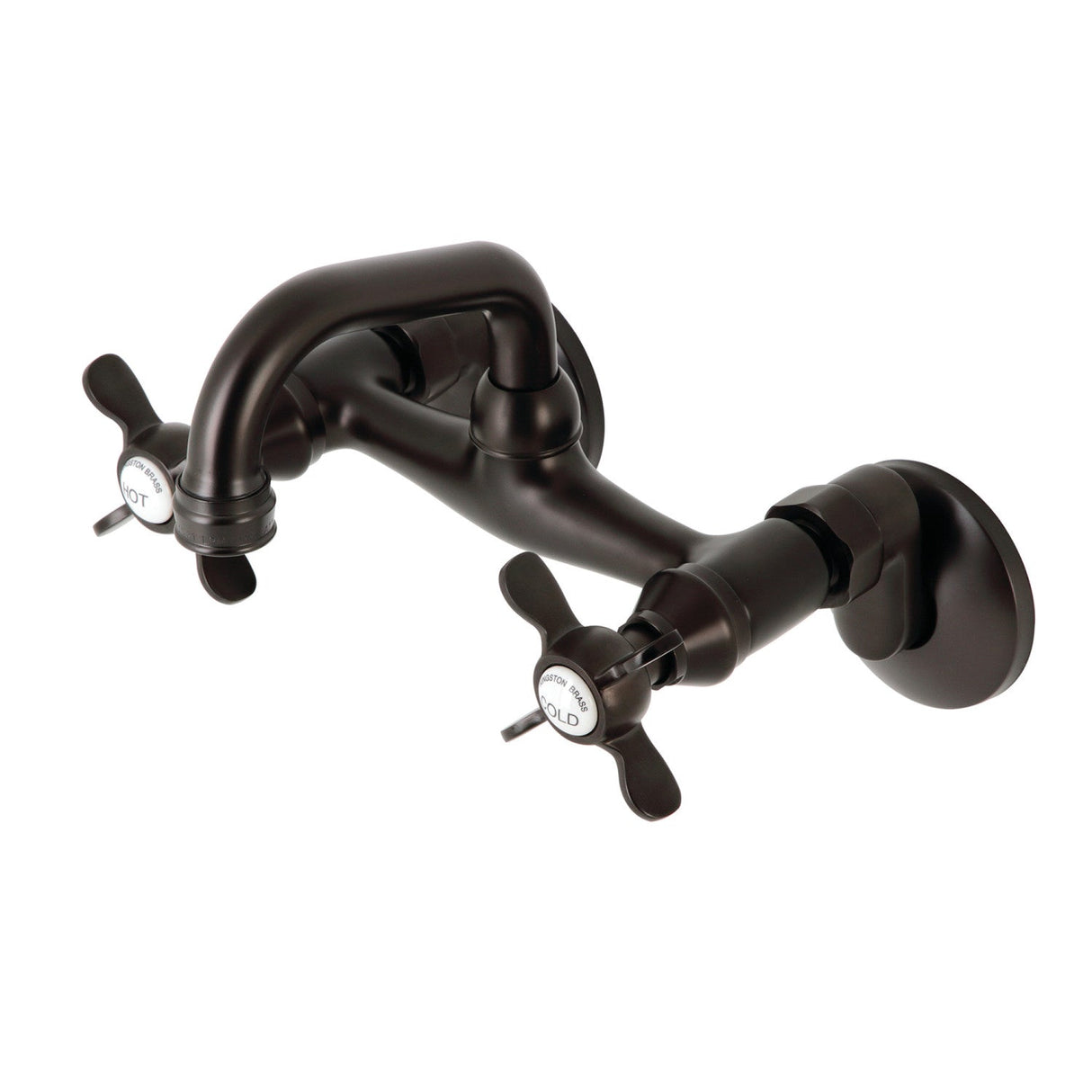 Kingston KS112ORB Two-Handle 2-Hole Wall Mount Bar Faucet, Oil Rubbed Bronze