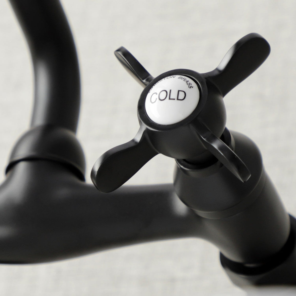 Essex KS113MB Two-Handle 2-Hole Wall Mount Kitchen Faucet, Matte Black