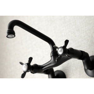 Essex KS113MB Two-Handle 2-Hole Wall Mount Kitchen Faucet, Matte Black