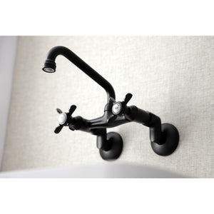 Essex KS113MB Two-Handle 2-Hole Wall Mount Kitchen Faucet, Matte Black
