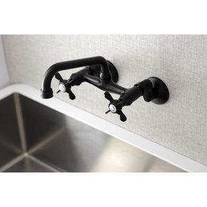 Essex KS113MB Two-Handle 2-Hole Wall Mount Kitchen Faucet, Matte Black
