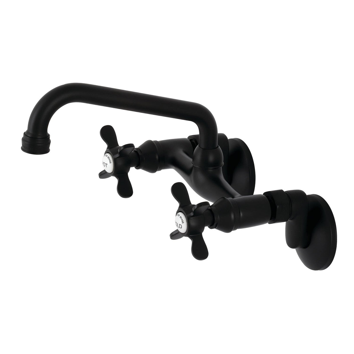 Essex KS113MB Two-Handle 2-Hole Wall Mount Kitchen Faucet, Matte Black