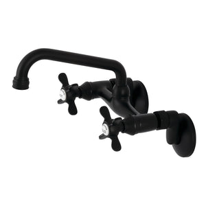 Essex KS113MB Two-Handle 2-Hole Wall Mount Kitchen Faucet, Matte Black