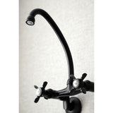 Essex KS114MB Two-Handle 2-Hole Wall Mount Kitchen Faucet, Matte Black