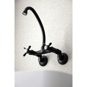 Essex KS114MB Two-Handle 2-Hole Wall Mount Kitchen Faucet, Matte Black