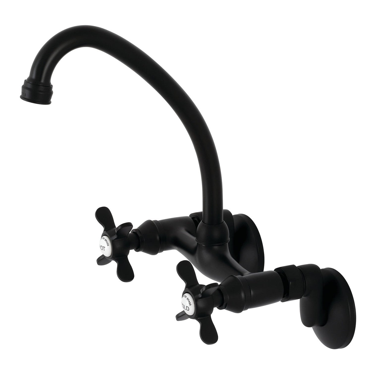 Essex KS114MB Two-Handle 2-Hole Wall Mount Kitchen Faucet, Matte Black