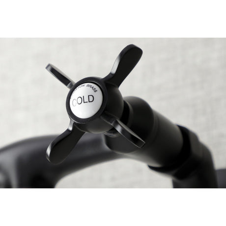 Essex KS115MB Two-Handle 2-Hole Wall Mount Bathroom Faucet, Matte Black