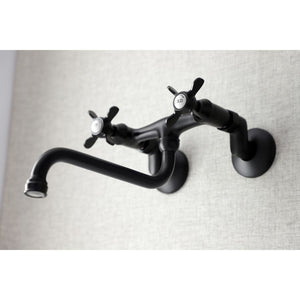 Essex KS115MB Two-Handle 2-Hole Wall Mount Bathroom Faucet, Matte Black