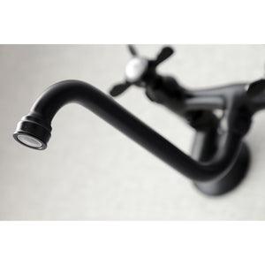 Essex KS115MB Two-Handle 2-Hole Wall Mount Bathroom Faucet, Matte Black