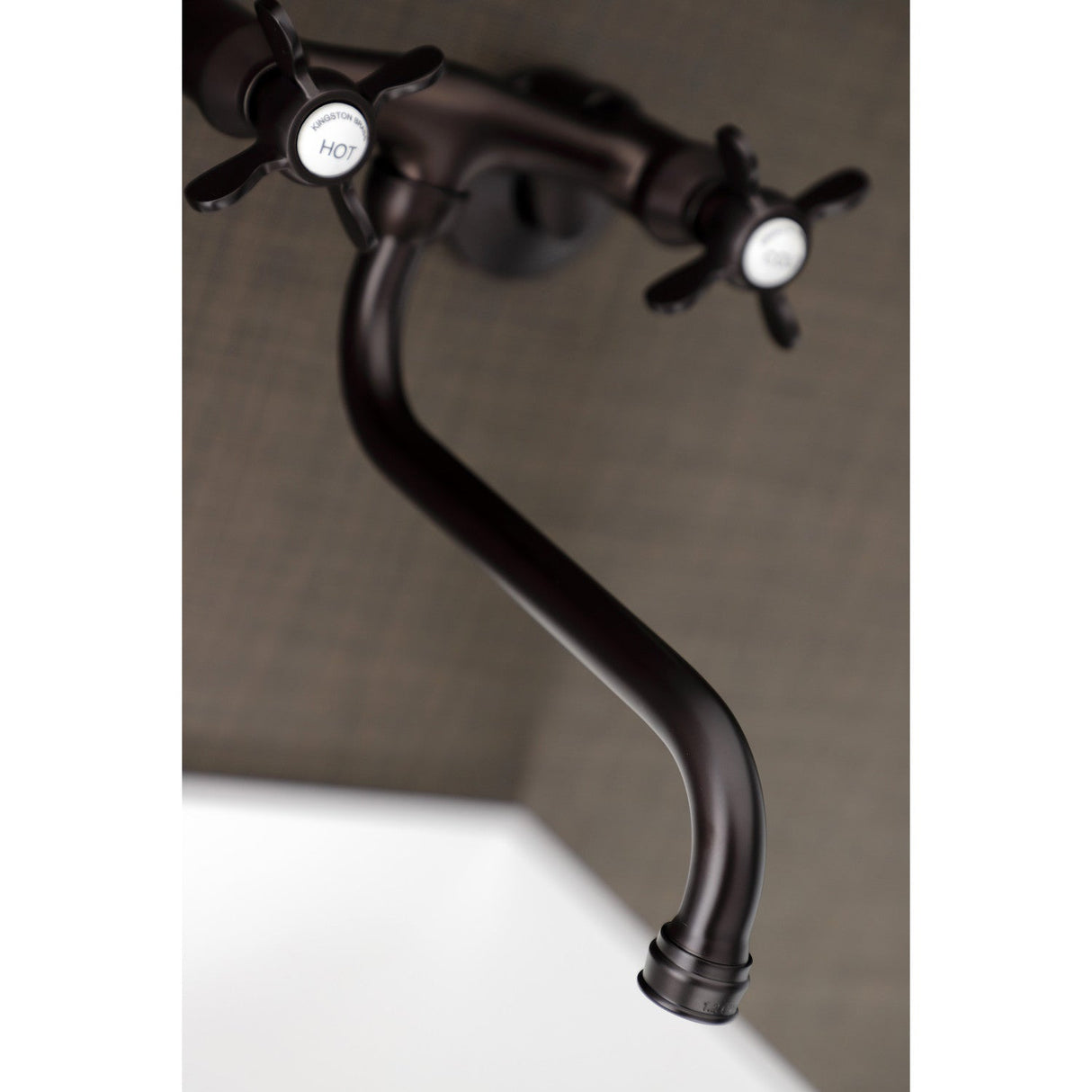 Essex KS115ORB Two-Handle 2-Hole Wall Mount Bathroom Faucet, Oil Rubbed Bronze