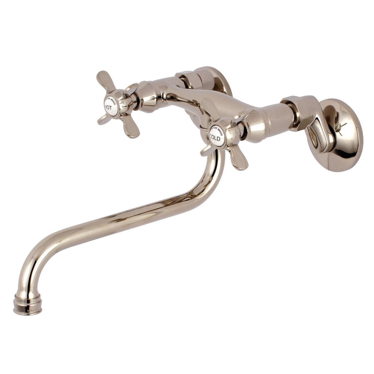 Essex KS115PN Two-Handle 2-Hole Wall Mount Bathroom Faucet, Polished Nickel