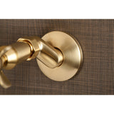 Essex KS115SB Two-Handle 2-Hole Wall Mount Bathroom Faucet, Brushed Brass