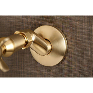 Essex KS115SB Two-Handle 2-Hole Wall Mount Bathroom Faucet, Brushed Brass