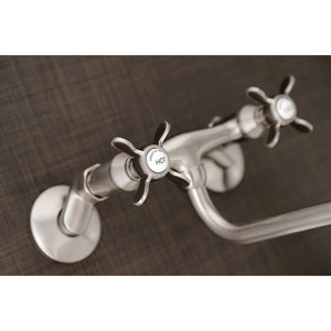 Essex KS115SN Two-Handle 2-Hole Wall Mount Bathroom Faucet, Brushed Nickel