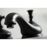 Heritage KS1160AX Two-Handle 3-Hole Deck Mount Widespread Bathroom Faucet with Brass Pop-Up, Matte Black